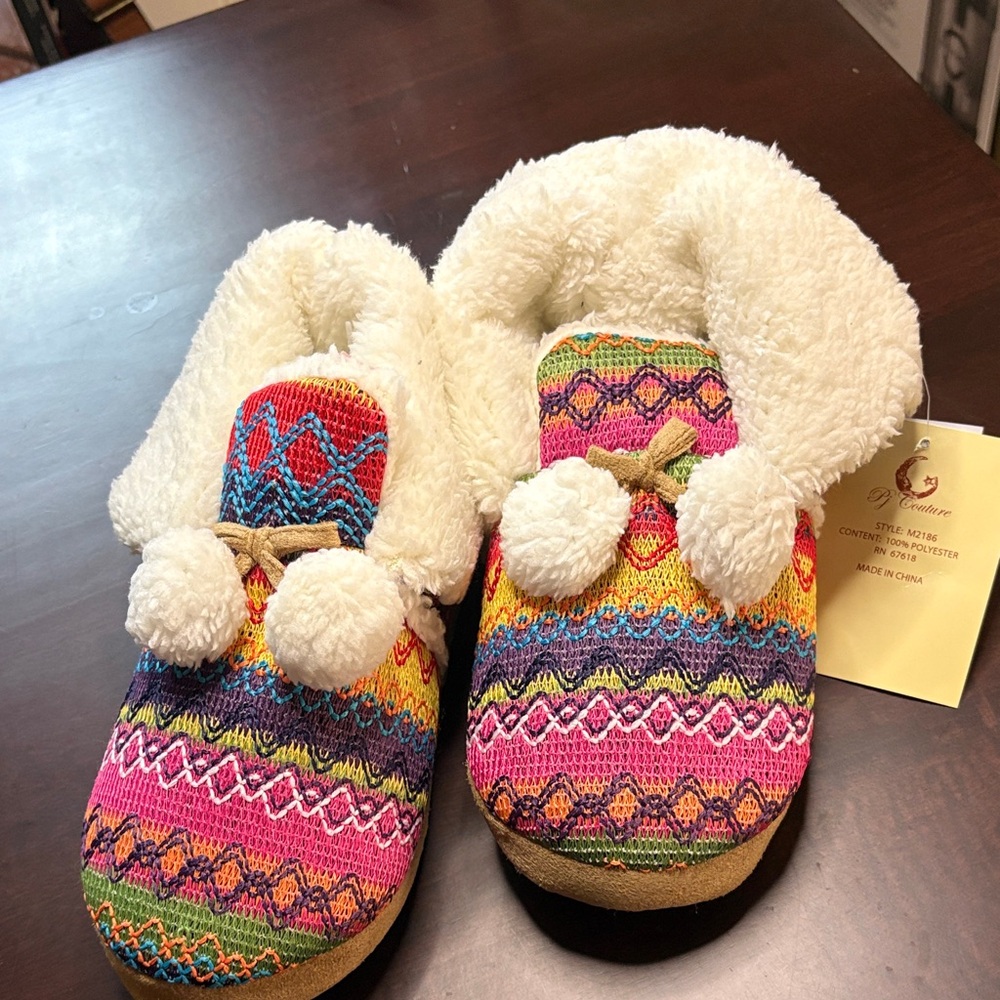 Pj Couture Multicolor Knit Kids Slippers